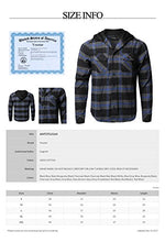 Load image into Gallery viewer, Plaid Flannel Long Sleeves Button Closure Hoodie Shirt Burgundy Black XL