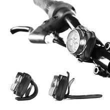 Load image into Gallery viewer, Ascher USB Rechargeable Bike Light Set,Super Bright Front Headlight and Rear LED Bicycle Light,650mah Lithium Battery,4 Light Mode Options(2 USB cables and 4 Strap Included)