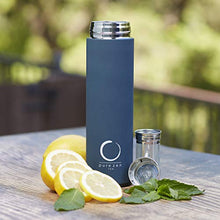 Load image into Gallery viewer, Pure Zen Tea Thermos with Infuser - Stainless Steel Insulated Tea Infuser Tumbler for Loose Leaf Tea, Iced Coffee and Fruit-Infused Water - Leakproof Tea Tumbler With Infuser - 15oz - Blue