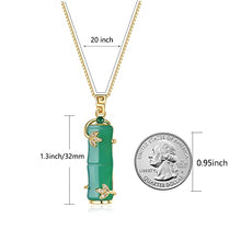 Load image into Gallery viewer, Green Jade Necklace for Women Jade Jewelry for Women Jade Crystal Necklace 18K Gold Plated Jade Pendants for Women