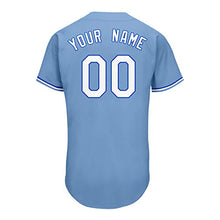 Load image into Gallery viewer, Custom Plain Jersey Button Down - V Neck Baseball Jerseys Short Sleeve - Sportwear for Team and Player (Blue 11-02-206, Men Size: S)