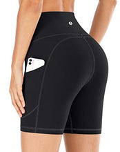 Load image into Gallery viewer, IUGA Workout Shorts for Women with Pockets High Waisted Biker Shorts for Women Yoga Shorts Running Shorts Black
