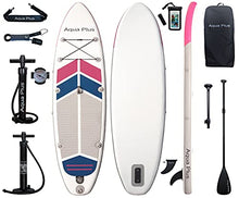 Load image into Gallery viewer, Aqua Plus 10ftx32inx6in Inflatable SUP for All Skill Levels Stand Up Paddle Board, Adjustable Paddle,Double Action Pump,ISUP Travel Backpack, Leash,Shoulder Strap,Youth & Adult Inflatable Paddle Board