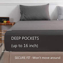Load image into Gallery viewer, LBRO2M Bed Sheet Set Queen Size 16 Inches Deep Pocket 1800 Thread Count 100% Microfiber Sheet,Bedding Super Soft Hypoallergenic Breathable,Resistant Fade Wrinkle Cool Warm,4 Piece(Dark Grey)