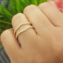 Load image into Gallery viewer, Dazzlingrock Collection 1.60 Carat (ctw) 10K Round White Cubic Zirconia Wedding Enhancer Double Ring, Yellow Gold, Size 8