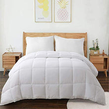 Load image into Gallery viewer, EDILLY All Season Queen Size Soft Quilted Down Alternative Comforter Hotel Collection Reversible Duvet Insert with Corner Tabs, Fluffy Hypoallergenic,88 by 88 Inches,White