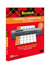 Load image into Gallery viewer, Scotch Thermal Laminating Pouches, 100 Pack Laminating Sheets, 3 Mil, 8.9 x 11.4 Inches, Education Supplies & Craft Supplies, For Use With Thermal Laminators, Letter Size Sheets (TP3854-100)