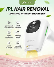 Load image into Gallery viewer, XSOUL At-Home IPL Hair Removal for Women and Men Permanent Hair Removal 500,000 Flashes Painless Hair Remover on Armpits Back Legs Arms Face Bikini Line, Corded