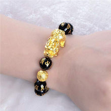Load image into Gallery viewer, Feng Shui Black Obsidian Wealth Bracelet, 3 Pcs Good Luck Pi Xiu Bracelets for Women Men Attract Health Wealth Money Feng Shui Jewelry