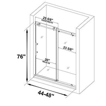 Load image into Gallery viewer, WOODBRIDGE PLUMBING_FIXTURE MBSDC4876-BG Frameless Sliding Shower, 44"-48" Width, 76" Height, 3/8" (10 mm) Clear Tempered Glass, Finish, Designed for Smooth Door Closing. Brushed Gold