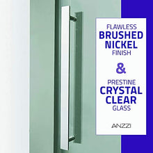 Load image into Gallery viewer, 76 x 48 inch Frameless Shower Door in Brushed Nickel | Stella Water Repellent Glass Shower Door with Seal Strip Parts and Handle | Easy Gilde Rollers Sliding Shower Door | SD-FRLS05901BN
