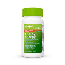 Load image into Gallery viewer, Amazon Basic Care All Day Allergy, Cetirizine Hydrochloride Tablets, 10 mg, Antihistamine, 300 Count