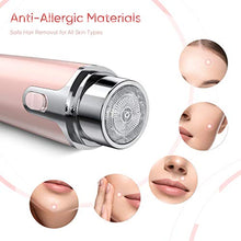 Load image into Gallery viewer, Facial Hair Removal, Painless Hair Remover Shaver, Women's Electric Shaver Razor for Peach Fuzz Chin Cheek Upper Lip with 1 Extra Replacement Razor
