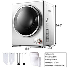 Load image into Gallery viewer, COSTWAY Compact Laundry Dryer, 110V Electric Portable Clothes Dryer with Stainless Steel Tub, Control Panel Downside Easy Control for 4 Automatic Drying Mode, White