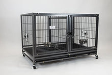 Load image into Gallery viewer, Homey Pet-43 All Metal Open Top Stackable Heavy Duty Cage(Upper) w/Floor Grid, Tray, Divider, and Feeding Bowl