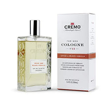 Load image into Gallery viewer, Cremo Spice & Black Vanilla Cologne Spray, An Explosion of Vibrant Spices, Tobacco and Black Vanilla, 3.4 Oz