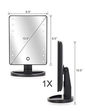 Load image into Gallery viewer, KOOKIN Lighted Vanity Makeup Mirror with 16 Led Lights 180 Degree Free Rotation Touch Screen Adjusted Brightness Battery USB Dual Supply Bathroom Beauty Mirror (Black)