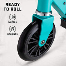 Load image into Gallery viewer, Mongoose Trace Youth/Adult Kick Scooter Folding and Non-Folding Design, Regular, Lighted, and Air Filled Wheels, Teal, 120mm Wheels