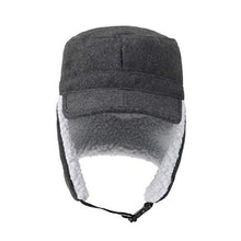 Load image into Gallery viewer, Home Prefer Mens Warm Winter Hats with Visor Windproof Earflap Skull Cap Military Cap Dark Gray