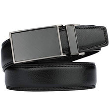 Load image into Gallery viewer, Men's Comfort Genuine Leather Ratchet Dress Belt with Automatic Click Buckle (Suit Pant Size 28"-44", Style 1 -Black)