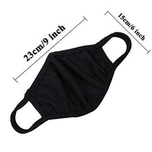 Load image into Gallery viewer, Cooraby 9 Pack Cotton Mouth Mask Anti-Dust Face Mouth Cover Black Face Mouth Masks for Teens Women Men (9)