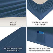 Load image into Gallery viewer, Mueller Ultratemp Bed Sheets Set, Super Soft 1800 Thread Count Egyptian 18-24 Inch Deep Pocket Sheets, Transfers Heat, Breathes Better, Hypoallergenic, Wrinkle, 6Pc, Navy Queen