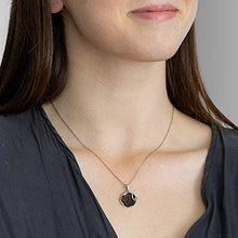Load image into Gallery viewer, 925 Sterling Silver Black Fire Opal Vintage Style Large Pendant; Libra October Birthstone; Dainty Black Stone Pendant; Handmade Antique Style Black Opal Necklace For Classy Women