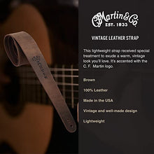 Load image into Gallery viewer, Martin Guitar Vintage Leather Guitar Strap, Adjustable Brown Acoustic-Guitar Strap