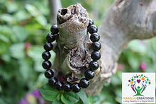 Load image into Gallery viewer, Karelia Creations Shungite Bracelet (Adult) - for 5G EMF Radiation Protection Shield Blocker, Immune System, Energy Healing - Men, Women, Teens, Seniors (8 inch bracelet, 8mm Beads) Product Name