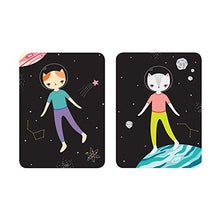 Load image into Gallery viewer, Mudpuppy Space Cat Magnetic Tin – Includes 3 Sheet of Mix & Match Dress Up Magnets and 2 Background Scenes – Toy Magnets for Kids with Hinged Storage Tin – Great Travel Activity for Kids and Toddlers