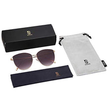 Load image into Gallery viewer, SOJOS Mirrored Flat Lens Fashion Sunglasses for Women SJ1085 with Gold Frame/Gradient Grey Lens