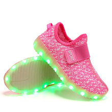 Load image into Gallery viewer, XZSPR Kids Boys Girls Breathable LED Light Up Flashing Sneakers for Children Shoes(Toddler/Little Kid/Big Kid) B1009-Pink-29