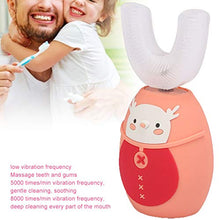 Load image into Gallery viewer, Electric Toothbrush Silicone U-shaped Head Toothbrush Children Automatic Sonic Electronic Toothbrush Oral Care Tools Three Gears Whole Body Washing Design for Children(ORANGE)