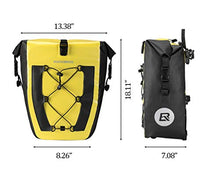 Load image into Gallery viewer, ROCKBROS Bike Pannier Waterproof 27L Large Capacity Bike Bag Rear Rack Bicycle Pannier Bag Waterproof for Grocery Touring Cycling (Yellow2)