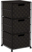 Load image into Gallery viewer, Honey-Can-Do OFC-03714 Double Woven 3-Drawer Storage Organizer Chest, Espresso Brown, 12.01L x 12.01W x 24.02H
