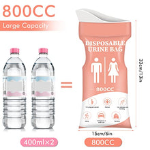 Load image into Gallery viewer, DIBBATU Disposable Urinal Bag,10 PCS 800ML Emergency Urine Bag, Unisex Urinal Bag, Portable Camping Pee Bag, Travel Urine Bags Vomit Bag for Traffic Jams, Camping, Hiking, Pregnant, Patient, Kids,Pink