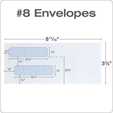 Load image into Gallery viewer, Quality Park #8 Double Window Security Envelopes for QuickBooks Checks, Redi-Strip Self Seal Closure, 3 5/8 x 8 11/16, 24 lb White, 500/Box (QUA50766)