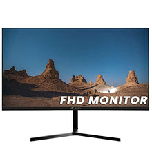Load image into Gallery viewer, CRUA 22 Inch Computer Monitor, Full HD(1920x1080P) 75HZ VA Desktop Display, 3 Sides Zero Frame 178° Wide View Angle PC Monitor with Eye-Care Technology, Support VESA, VGA&HDMI Port-Black
