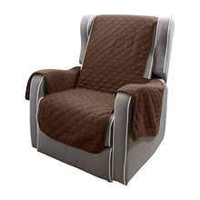 Load image into Gallery viewer, Home Details Quilted Reversible Furniture Protector Slipcover, Good for Dog Hair, Dust & Spills, Machine Washable, Recliner, Chocolate-Taupe