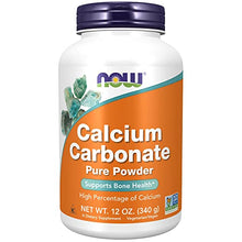 Load image into Gallery viewer, NOW Supplements, Calcium Carbonate Powder, High Percentage of Calcium, Supports Bone Health*, 12-Ounce