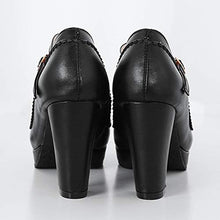 Load image into Gallery viewer, AIMODOR Womens Cute Platform Shoes Mary Jane High Heels Ankle Strap Pumps 8.5,Black