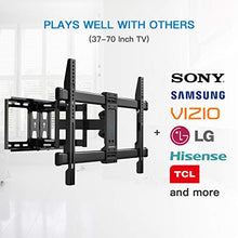 Load image into Gallery viewer, PERLESMITH Full Motion TV Wall Mount Bracket Dual Articulating Arms Bear up to 132lbs for Most 37-70 inch TV with Tilt, Swivel, Rotation fit LED, LCD, OLED, Plasma Flat Screen TV, Max VESA 600x400mm
