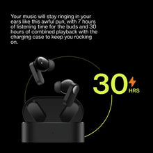 Load image into Gallery viewer, ONEPLUS Nord Buds True Wireless Earbuds, Deep Bass, IP55-rated Water & Dust Resistance, High Sound and Call Quality, 4 Mics, 30 Hrs Playtime, Fast Charge, Dolby Atmos, Black Slate