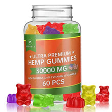 Load image into Gallery viewer, Hemp Gummies 30000MG - 100% Natural Hemp Oil Infused Gummies for Pain, Anxiety, Stress & Inflammation Relief, Calm Mood