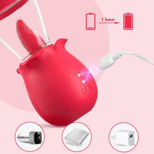 Load image into Gallery viewer, Rose Toy for Woman-Rose Sucking Sex Toy, 3 in 1 Sucking &Licking Rose Vibrator-Dildo G Spot Vibrator Nipple Stimulator,Clitoral Sucking Sex Toy for Couples, Personal Massager Adult Sex Toys for Women