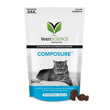 Load image into Gallery viewer, VetriScience Laboratories Composure, Calming Formula for Cats, 30 Bite-Sized Chews