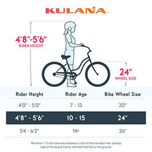 Load image into Gallery viewer, Kulana Lakona Shore Youth Beach Cruiser Bike, 24-Inch Wheels, Single Speed, Blue/Coral (R1751AZ)