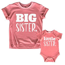 Load image into Gallery viewer, Big Sister Little Sister Matching Outfits Shirt Gifts Girls Newborn Baby Set (Mauve, Kid (6Y) / Baby (NB))