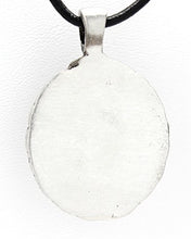 Load image into Gallery viewer, Trilogy Jewelry Pewter Ouroboros Snake Around Inverted Pentagram Pendant on Leather Necklace