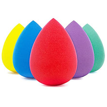 Load image into Gallery viewer, BEAKEY 5 Pcs Makeup Sponge Set, Foundation Blending Beauty Sponge, Flawless for Liquid, Cream, and Powder, Multi-colored Makeup Sponges